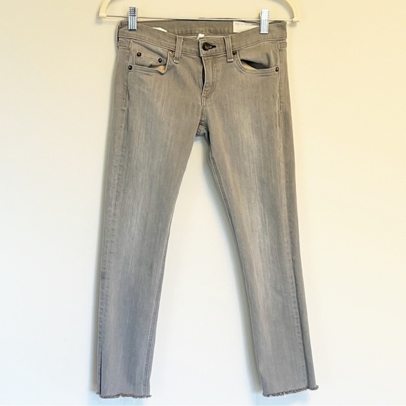 Rag & Bone Dre Grey Low Rise Skinny Raw Hem Jeans size 24 - Picture 11 of 11